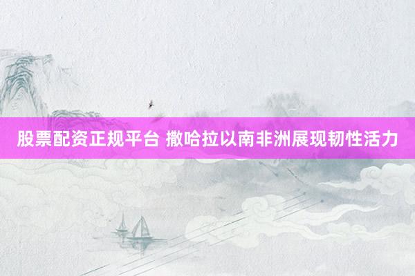 股票配资正规平台 撒哈拉以南非洲展现韧性活力